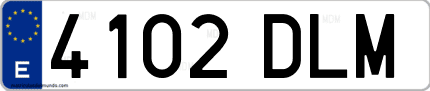 Ejemplo de matrícula de coche ordinaria 4102 DLM