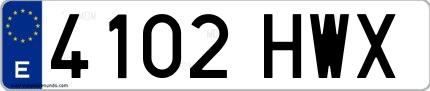 Ejemplo de matrícula española 4102 HWX