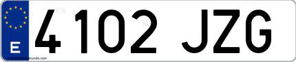 Ejemplo de matrícula española 4102 JZG