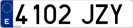 Ejemplo de matrícula española 4102 JZY