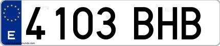 Ejemplo de matrícula española 4103 BHB