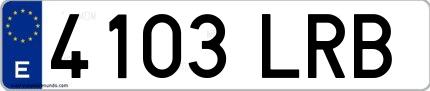 Ejemplo de matrícula española 4103 LRB