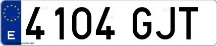 Ejemplo de matrícula española 4104 GJT