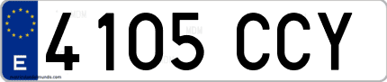 Ejemplo de matrícula de coche ordinaria 4105 CCY