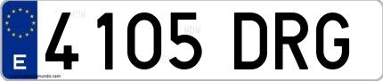 Ejemplo de matrícula de coche ordinaria 4105 DRG