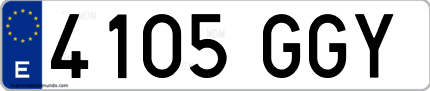 Ejemplo de matrícula de coche ordinaria 4105 GGY