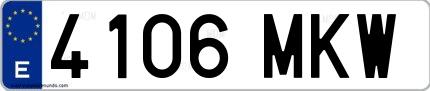 Ejemplo de matrícula española 4106 MKW