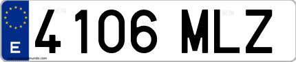 Ejemplo de matrícula de coche ordinaria 4106 MLZ