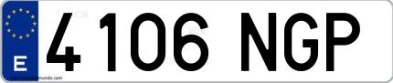 Ejemplo de matrícula española 4106 NGP