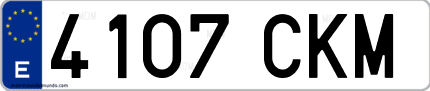 Ejemplo de matrícula de coche ordinaria 4107 CKM