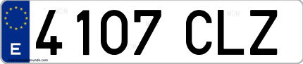 Ejemplo de matrícula de coche ordinaria 4107 CLZ