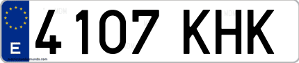 Ejemplo de matrícula de coche ordinaria 4107 KHK