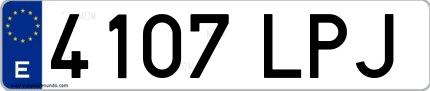 Ejemplo de matrícula española 4107 LPJ