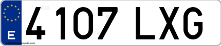 Ejemplo de matrícula de coche ordinaria 4107 LXG