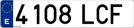 Ejemplo de matrícula española 4108 LCF