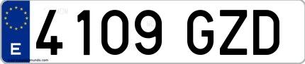 Ejemplo de matrícula española 4109 GZD