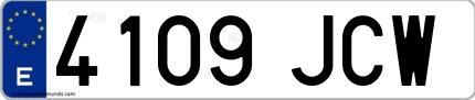 Ejemplo de matrícula española 4109 JCW