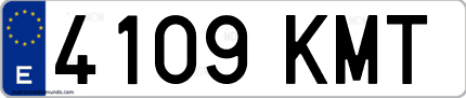 Ejemplo de matrícula de coche ordinaria 4109 KMT