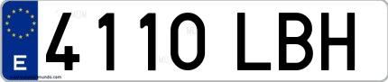 Ejemplo de matrícula española 4110 LBH