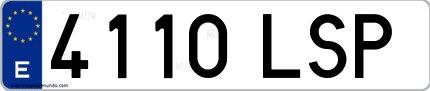 Ejemplo de matrícula española 4110 LSP