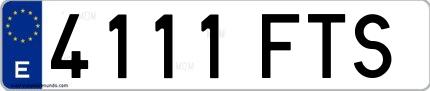 Ejemplo de matrícula española 4111 FTS