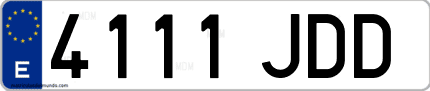 Ejemplo de matrícula de coche ordinaria 4111 JDD