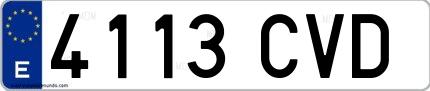 Ejemplo de matrícula española 4113 CVD