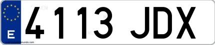 Ejemplo de matrícula española 4113 JDX