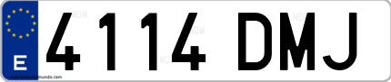 Ejemplo de matrícula de coche ordinaria 4114 DMJ