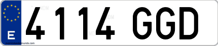 Ejemplo de matrícula de coche ordinaria 4114 GGD