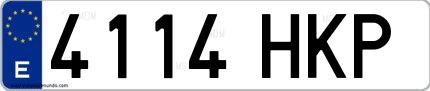 Ejemplo de matrícula española 4114 HKP