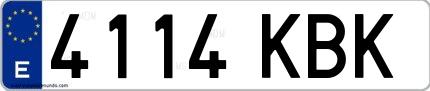 Ejemplo de matrícula española 4114 KBK