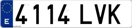 Ejemplo de matrícula española 4114 LVK