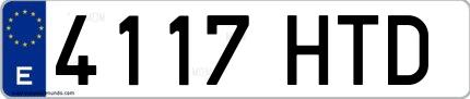 Ejemplo de matrícula española 4117 HTD