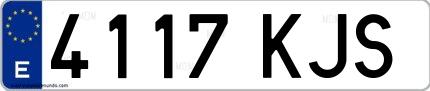Ejemplo de matrícula española 4117 KJS