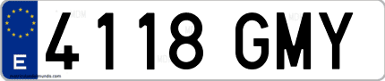 Ejemplo de matrícula de coche ordinaria 4118 GMY