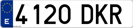 Ejemplo de matrícula de coche ordinaria 4120 DKR