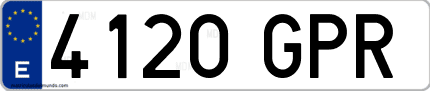 Ejemplo de matrícula de coche ordinaria 4120 GPR