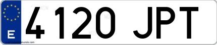 Ejemplo de matrícula española 4120 JPT