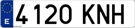 Ejemplo de matrícula española 4120 KNH