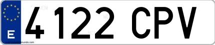Ejemplo de matrícula española 4122 CPV