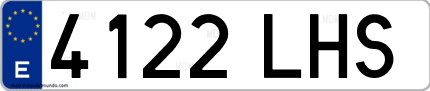Ejemplo de matrícula de coche ordinaria 4122 LHS