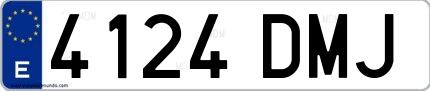 Ejemplo de matrícula española 4124 DMJ
