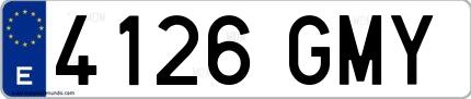 Ejemplo de matrícula española 4126 GMY
