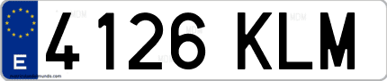Ejemplo de matrícula de coche ordinaria 4126 KLM