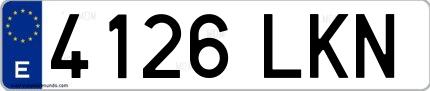 Ejemplo de matrícula española 4126 LKN