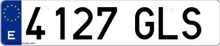 Ejemplo de matrícula española 4127 GLS