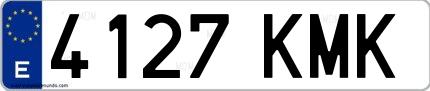 Ejemplo de matrícula española 4127 KMK