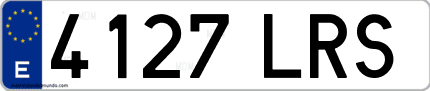 Ejemplo de matrícula de coche ordinaria 4127 LRS