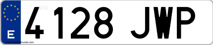 Ejemplo de matrícula de coche ordinaria 4128 JWP